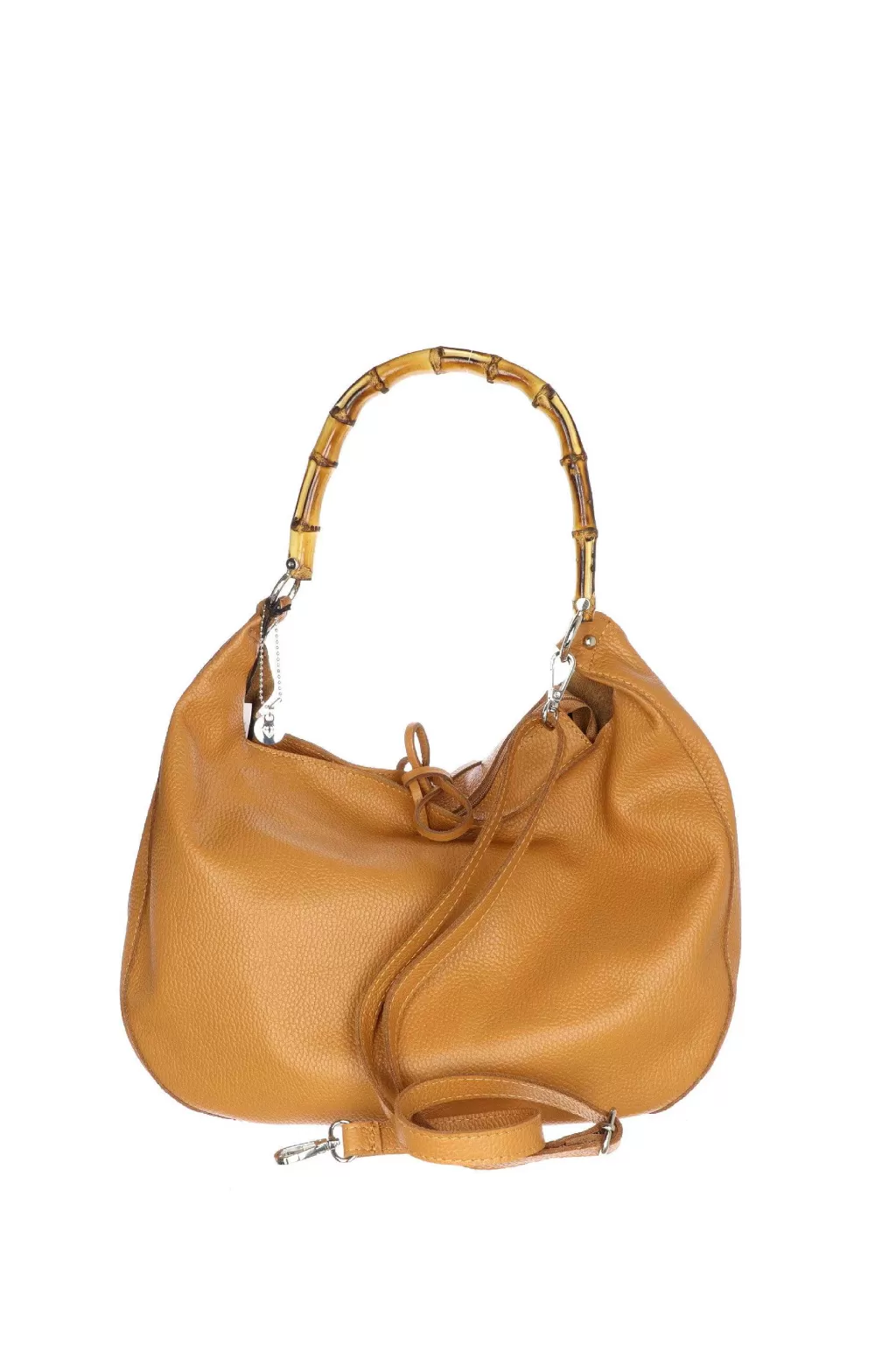 Best Sale Borsa In Vera Pelle Con Manico In Bambu Caleidos Accessori Donna
