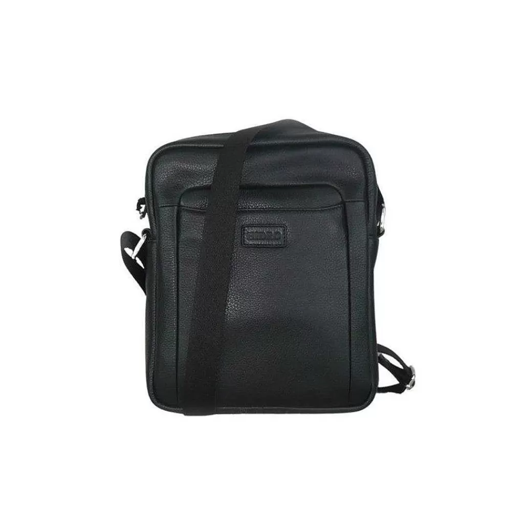Online Borsello Uomo In Vera Pelle Nero E Blu Hidro Accessori Uomo
