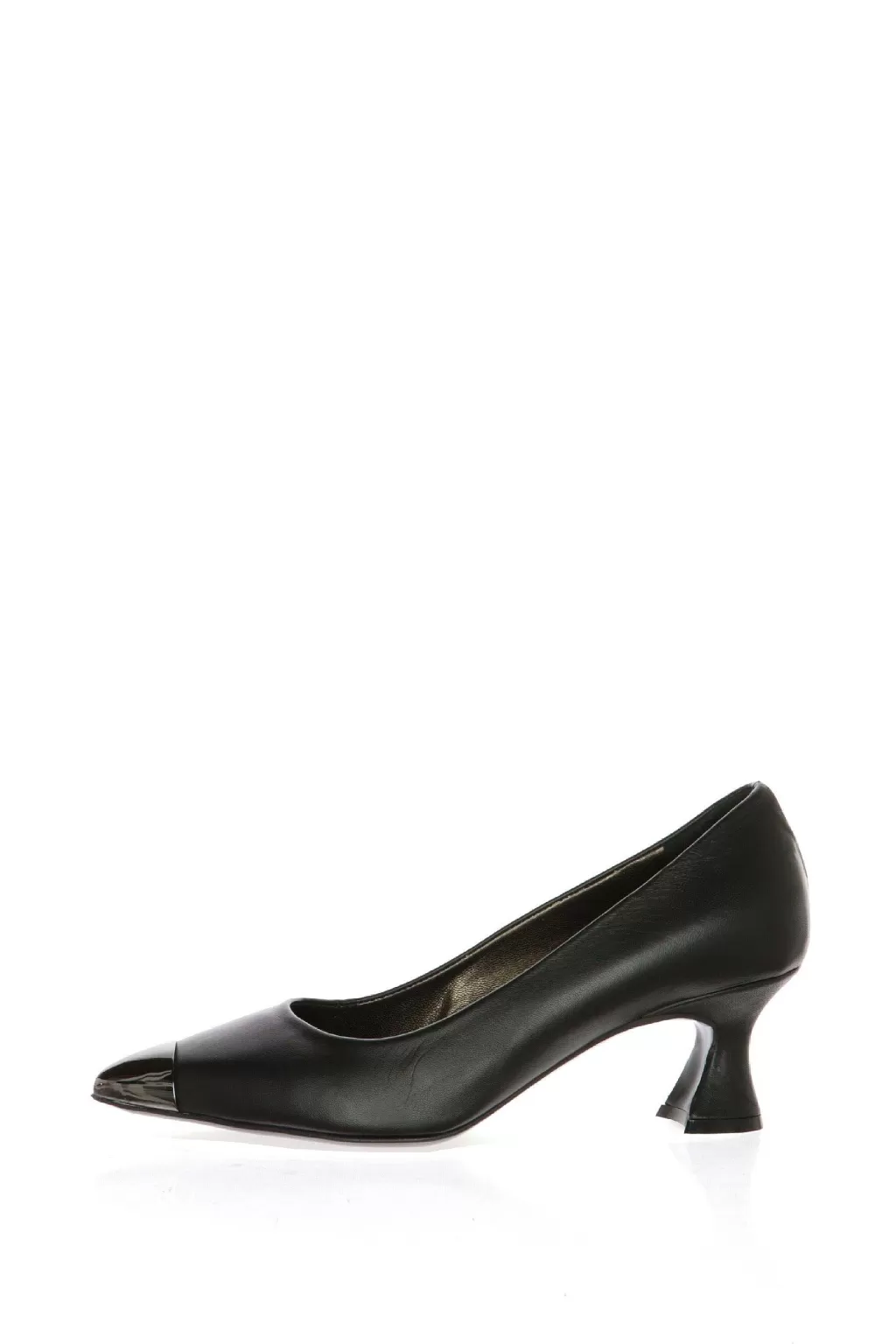 Fashion Decollete Nero In Pelle Punta Acciaio Dal 33 Al 43 Donna Decollete E Slingback