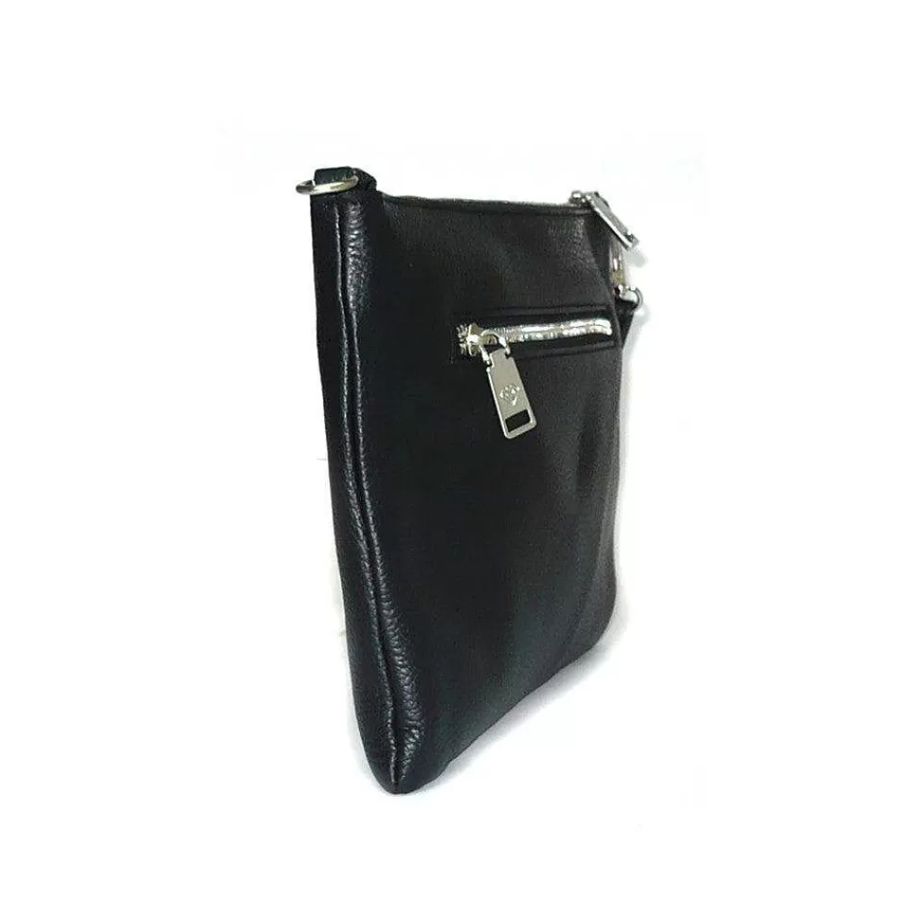 Clearance Pochette In Vera Pelle Nera O Viola Caleidos Accessori Donna
