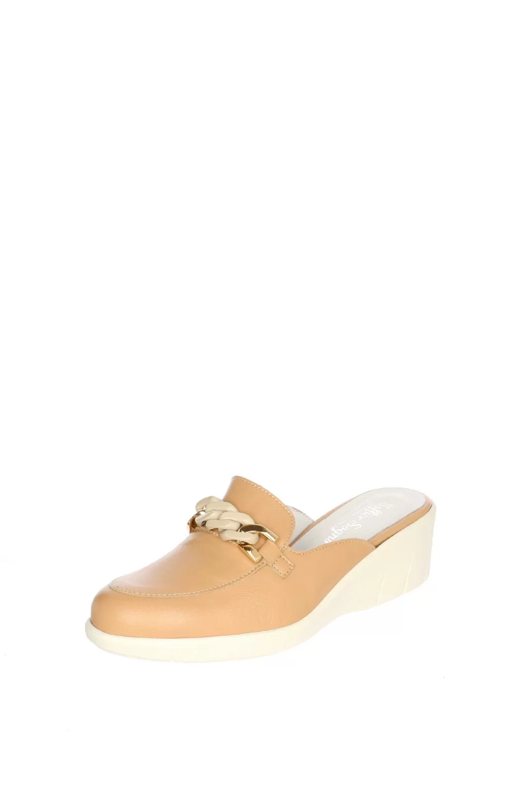 Clearance Sabot In Pelle Nera O Beige Con Zeppa Soffice Sogno Donna Sandali E Sabot