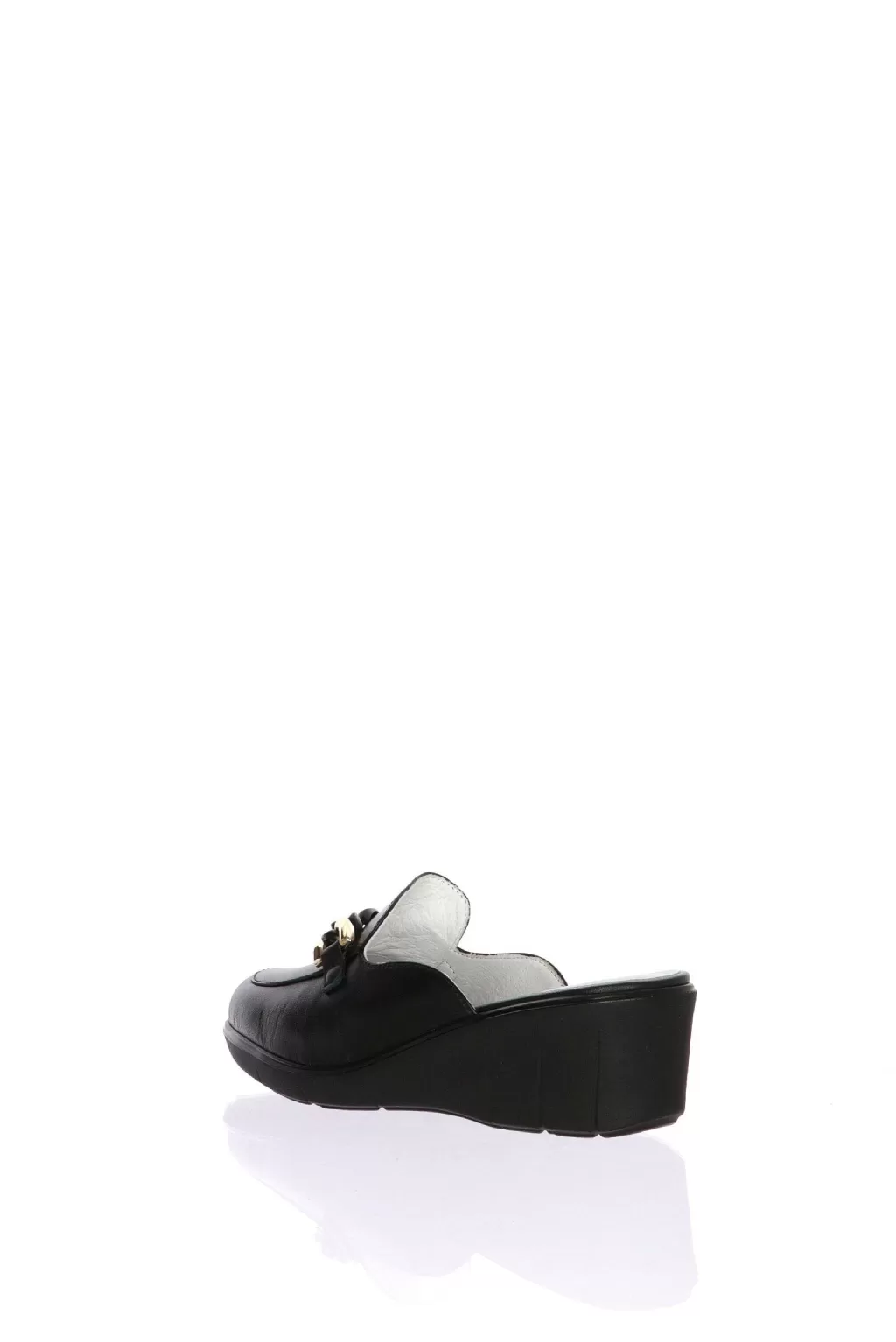 Clearance Sabot In Pelle Nera O Beige Con Zeppa Soffice Sogno Donna Sandali E Sabot