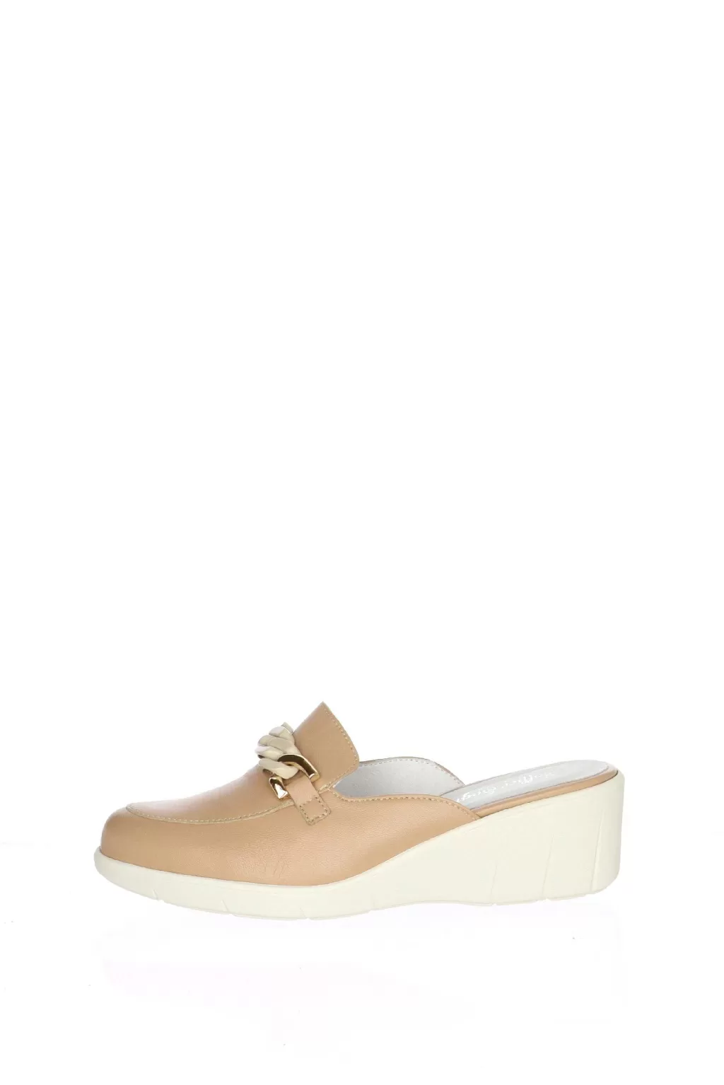 Clearance Sabot In Pelle Nera O Beige Con Zeppa Soffice Sogno Donna Sandali E Sabot