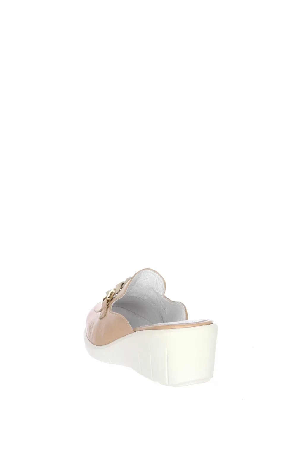 Clearance Sabot In Pelle Nera O Beige Con Zeppa Soffice Sogno Donna Sandali E Sabot