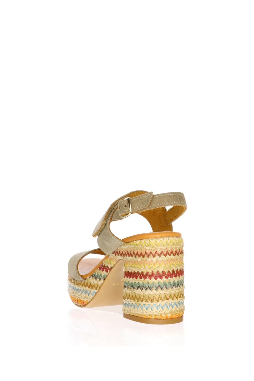 New Sandalo Due Fasce Tacco Colorato Pregunta Donna Sandali E Sabot