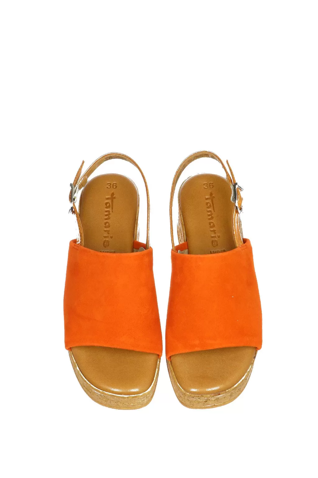 Best Sandalo Fascione Arancio Con Zeppa Tamaris Donna Sandali E Sabot