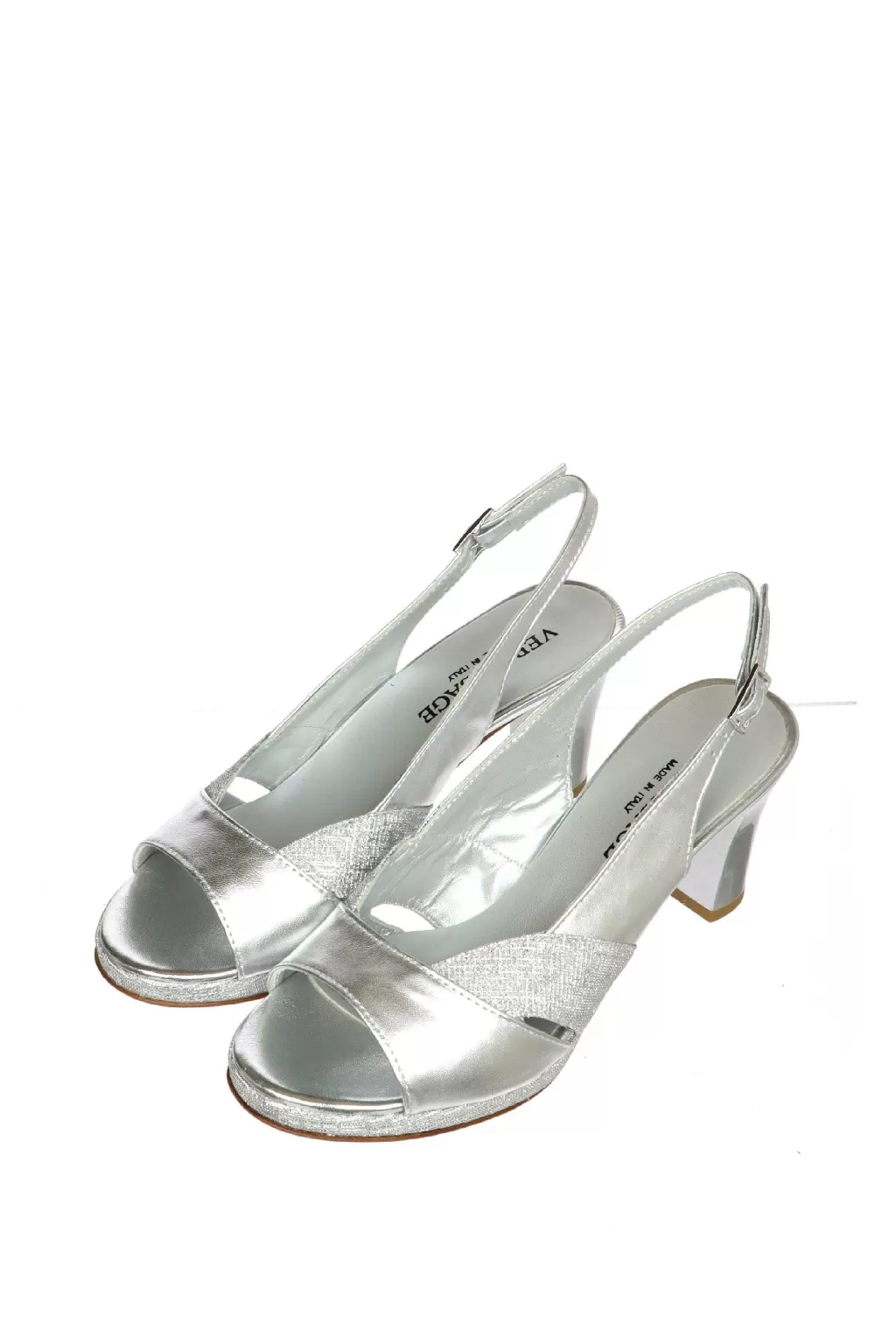 Sale Sandalo In Pelle E Glitter Con Tacco Medio Soffice Sogno Donna Sandali E Sabot