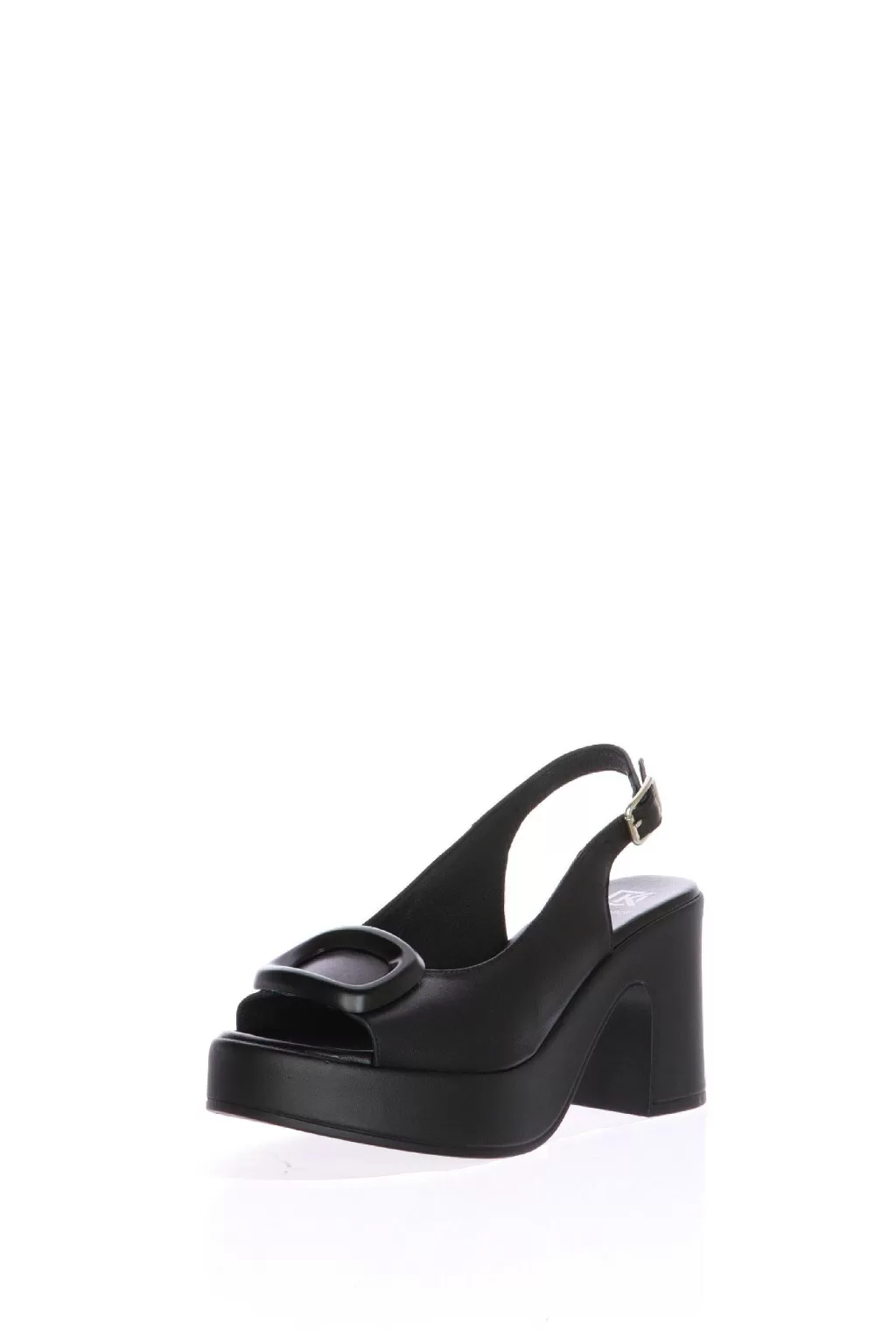 Shop Sandalo In Pelle Nero Con Tacco Largo Dorking By Fluchos Donna Sandali E Sabot