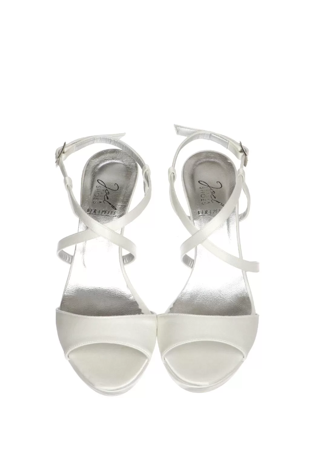 Cheap Sandalo Sposa Bianco Seta Incrocio Sul Dorso Joel 6037 Sposa Sandali Sposa