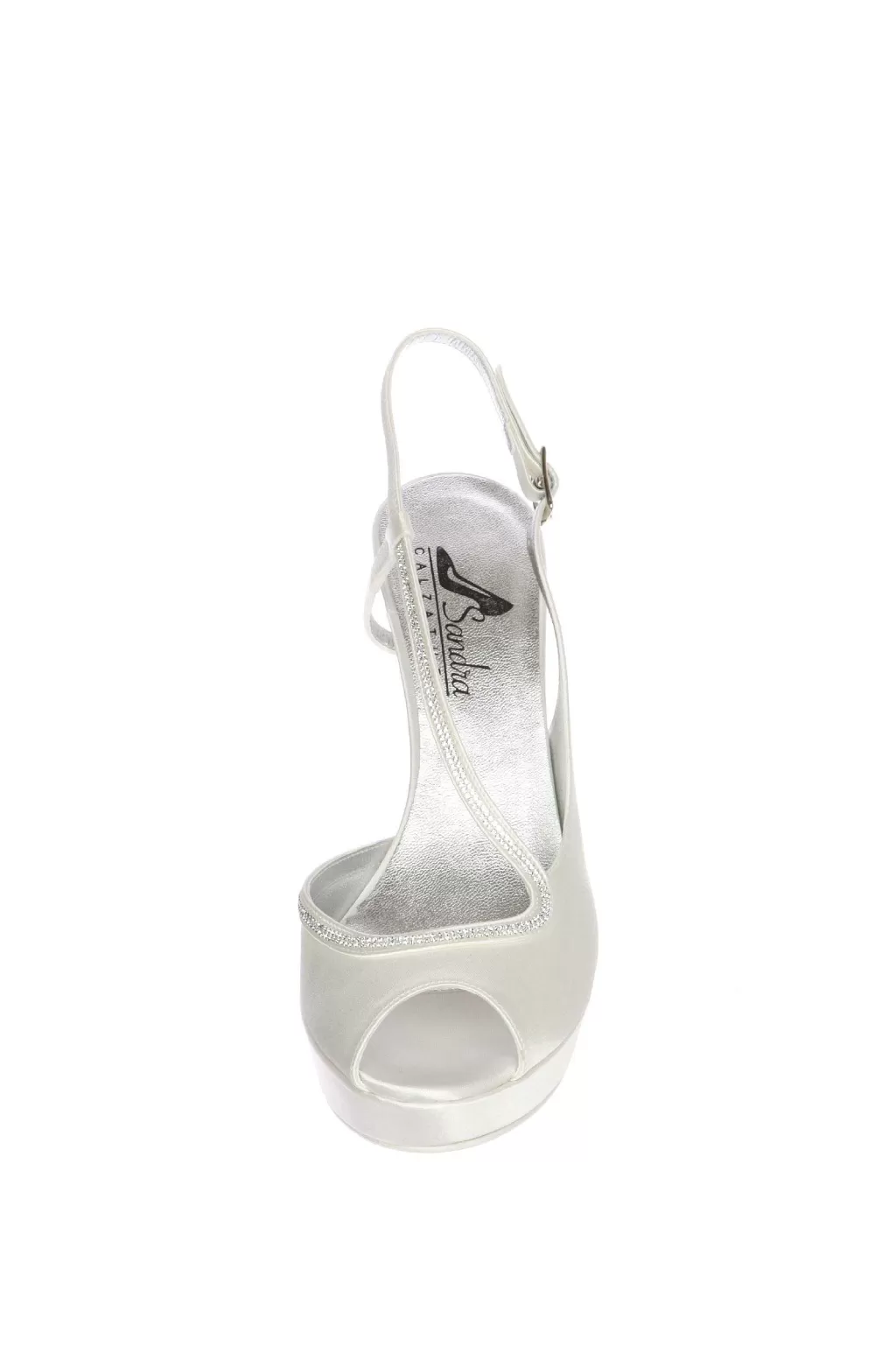 New Sandalo Sposa Con Catena Swarovski Tacco Alto Doppio A120 Sposa Sandali Sposa