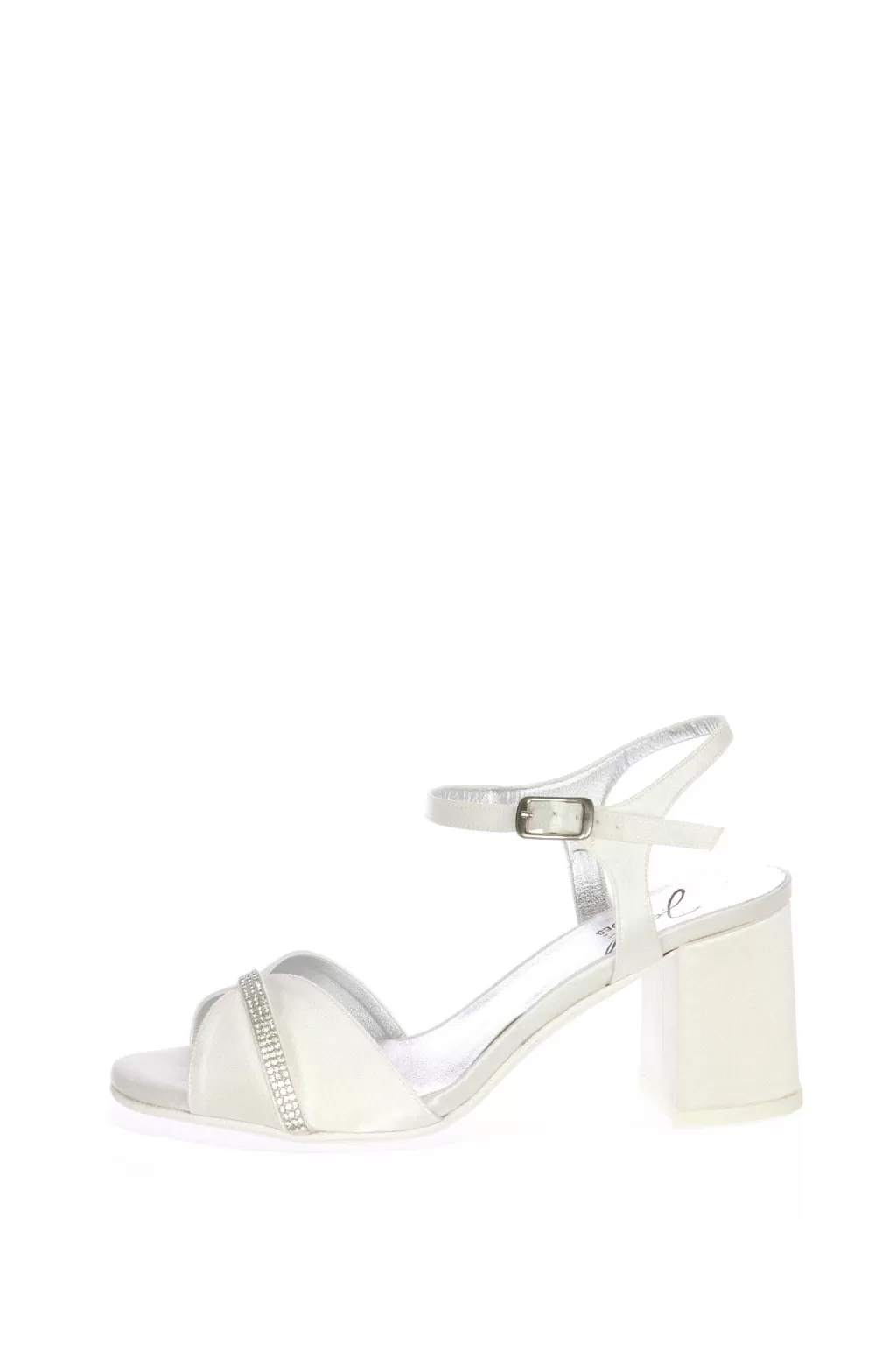 Store Sandalo Sposa In Raso Con Cinturino A Caviglia E Tacco Quadrato Sposa Sandali Sposa