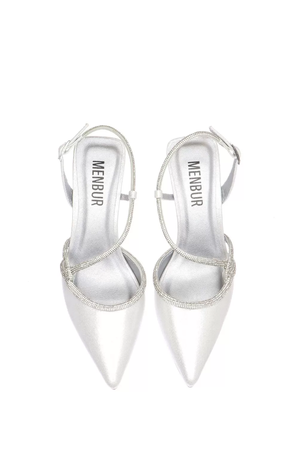 Sale Slingback Argento O Oro Con Tubo Di Strass Menbur Donna Decollete E Slingback