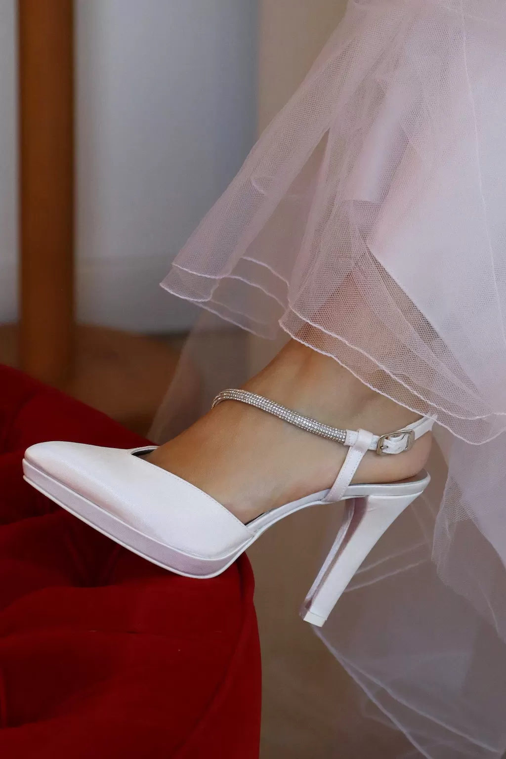 Store Slingback Gioiello Sposa In Raso Bianco Seta I Am Bride Sposa Decollete E Slingback