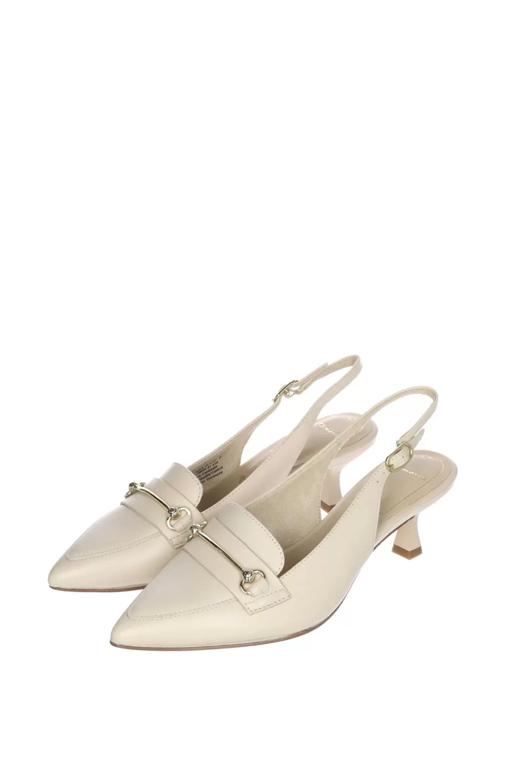 Discount Slingback In Pelle Nera, Beige O Cuoio Con Fibbia Tamaris Donna Decollete E Slingback