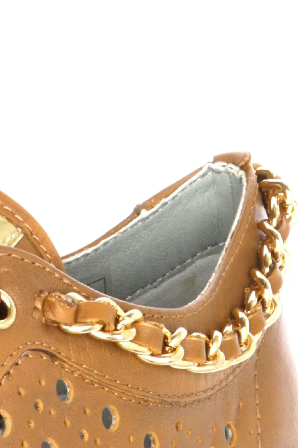 Hot Sneakers In Pelle Cuoio Con Catena Dorata Cinzia Soft Donna Mocassini E Sneaker