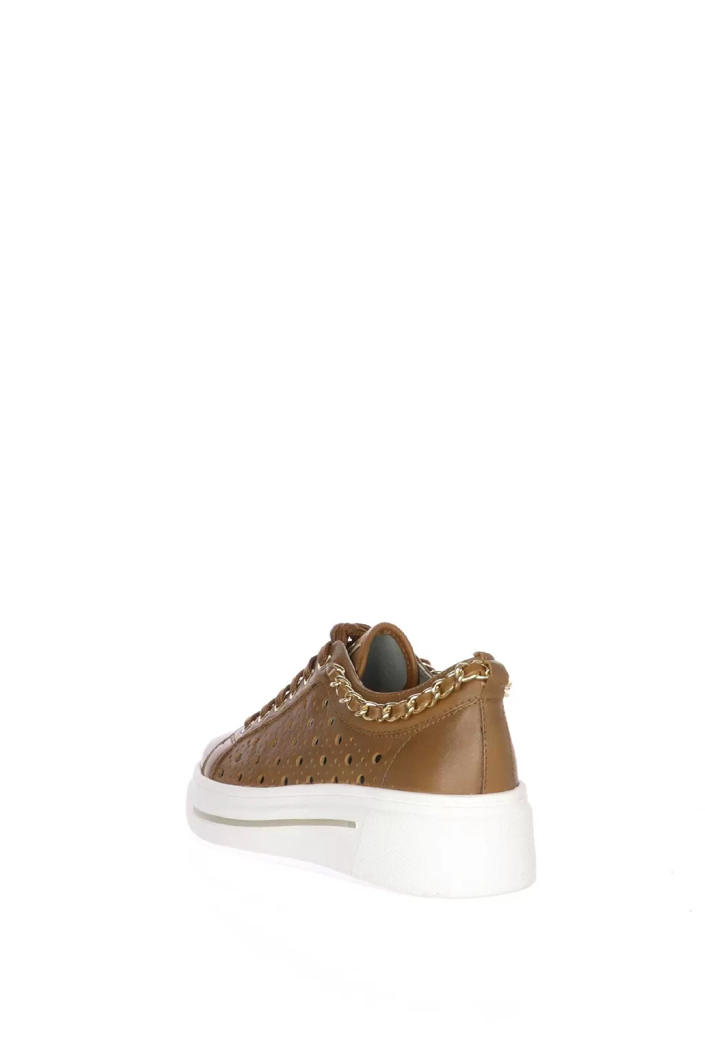 Hot Sneakers In Pelle Cuoio Con Catena Dorata Cinzia Soft Donna Mocassini E Sneaker