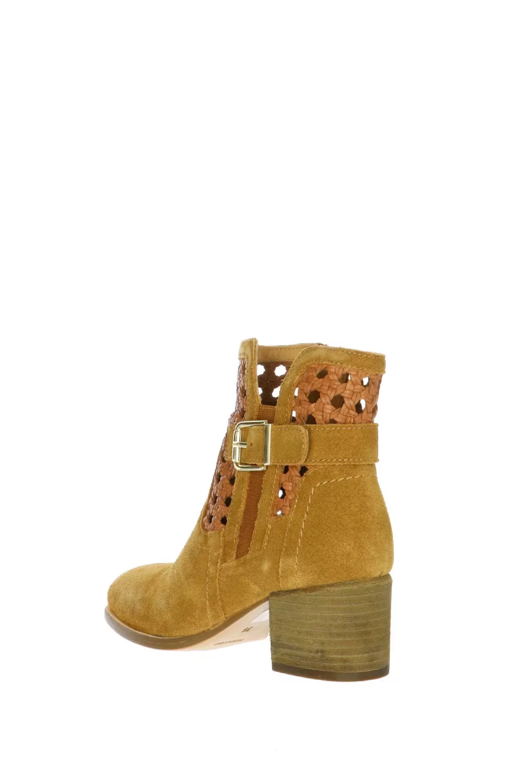 Cheap Tronchetto In Pelle Scamosciata E Intreccio Con Fibbia Taupe O Cuoio Cafenoir Donna Anfibi E Stivaletti